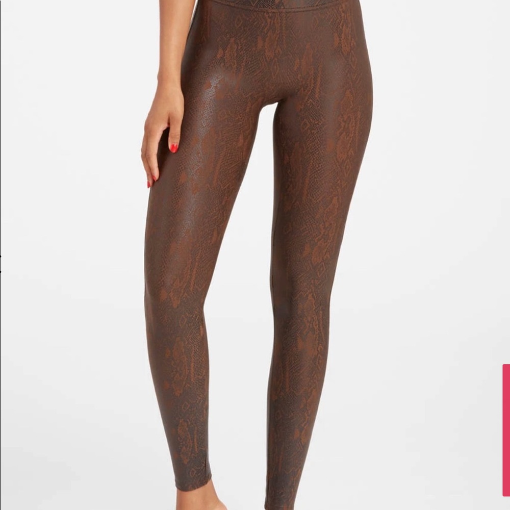 Spanx Faux Leather Snakeskin Leggings